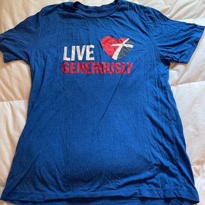 Dark blue live generously T-shirt